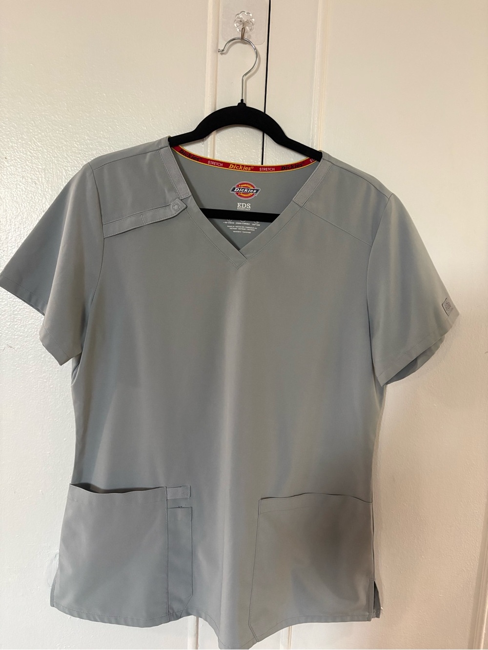 Dickies EDS Women V-Neck Scrub Top in Light Gray